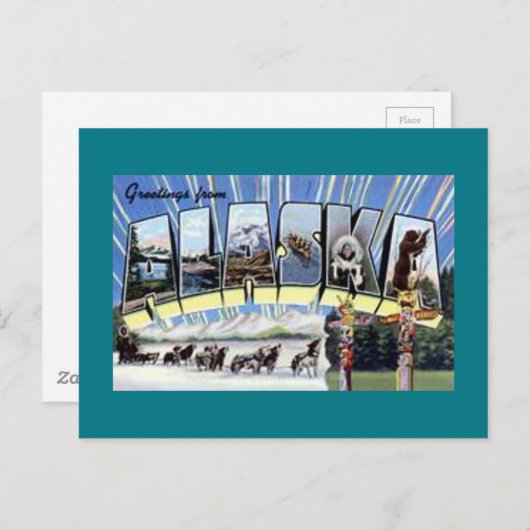 Grüße von Alaska Postkarte (Vorne/Hinten)
