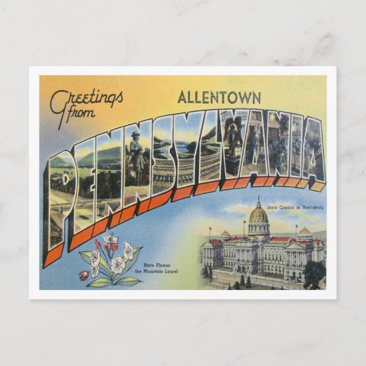 Grüße von Allentown, Pennsylvania Travel Postkarte (Vorderseite)