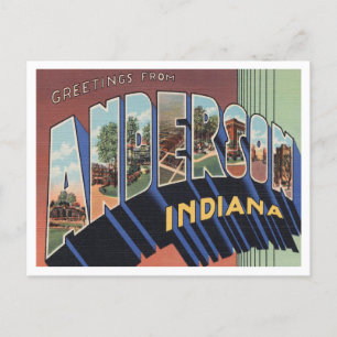 Grüße von Anderson, Indiana Vintage Travel Postkarte