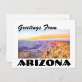 Grüße von Arizona Grand Canyon Postkarte (Vorne/Hinten)