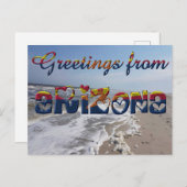 Grüße von Arizona State Flag Hearts USA Postkarte (Vorne/Hinten)