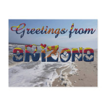 Grüße von Arizona State Flag Hearts USA