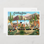Grüße von Arizona Vintage Reise Postkarte (Vorne/Hinten)