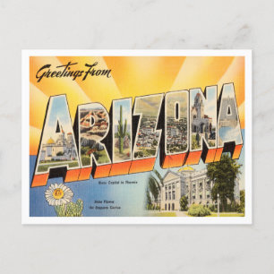 Grüße von Arizona Vintage Travel Postkarte