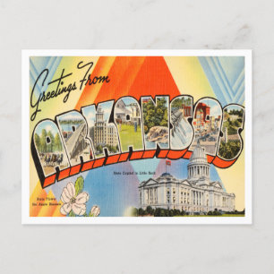 Grüße von Arkansas Vintage Travel Postkarte