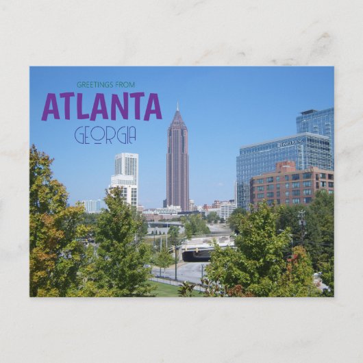 Grüße von Atlanta Georga Landschaftlich Postcard Postkarte (Vorderseite)