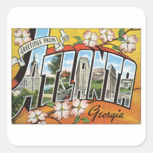 Grüße von Atlanta Quadratischer Aufkleber