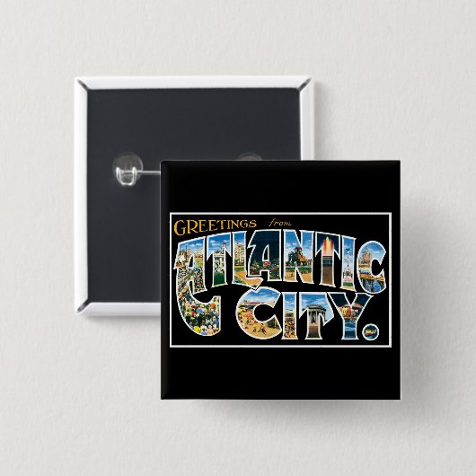 Grüße von Atlantic City! Button (Vorne & Hinten)