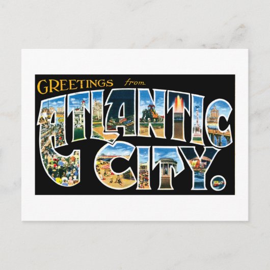 Grüße von Atlantic City! Postkarte (Vorderseite)