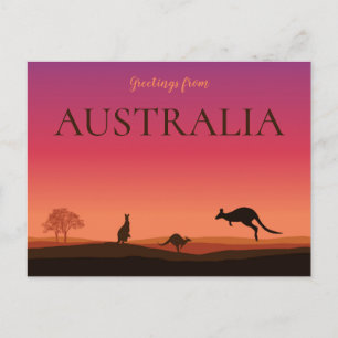Grüße von Austrailia Kängurus Reise Postkarte