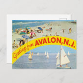Grüße von Avalon, New Jersey Vintage Travel Postkarte (Vorne/Hinten)