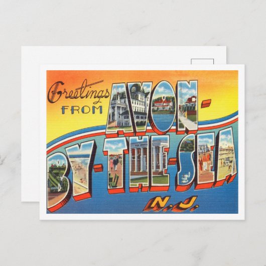 Grüße von Avon am Meer, New Jersey Travel Postkarte (Vorne/Hinten)