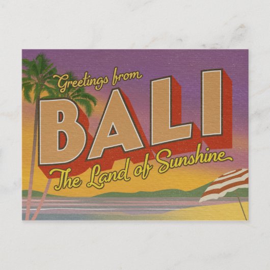 Grüße von Bali Postcard Postkarte (Vorderseite)