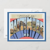 Grüße von Baltimore Maryland Postkarte (Vorne/Hinten)