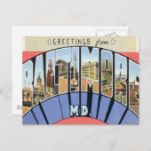 Grüße von Baltimore Maryland Postkarte (Vorne/Hinten)