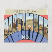 Grüße von Baltimore Maryland Postkarte (Vorderseite)