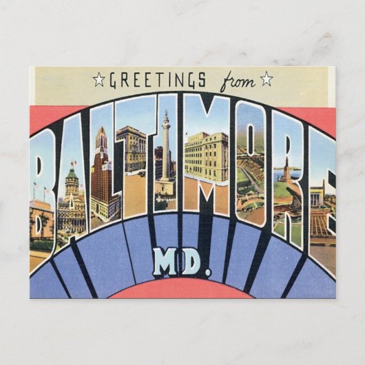 Grüße von Baltimore Maryland Postkarte (Vorderseite)