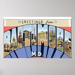 Grüße von Baltimore Md., Vintag Poster