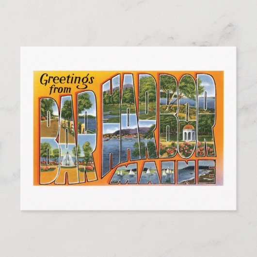 Grüße von Bar Harbour, Maine! Postkarte (Vorderseite)