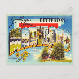 Grüße von Betterton, Maryland Vintage Travel Postkarte