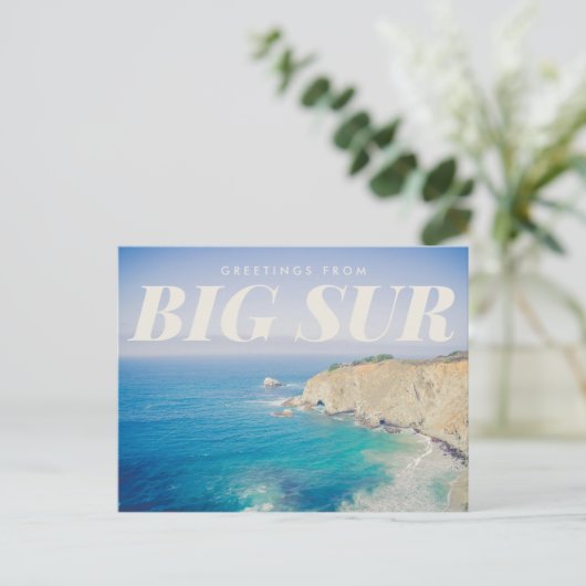 Grüße von Big Sur Vintager Postkarte (Stehend Vorderseite)