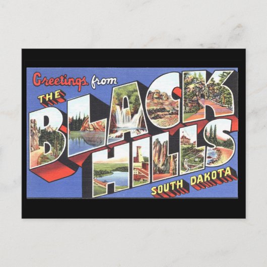Grüße von Black Hills South Dakota Postkarte (Vorderseite)
