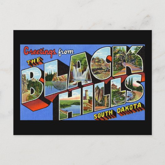 Grüße von Black Hills South Dakota Postkarte (Vorderseite)