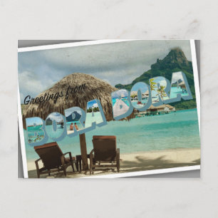 Grüße von Bora Bora Vintager Karte