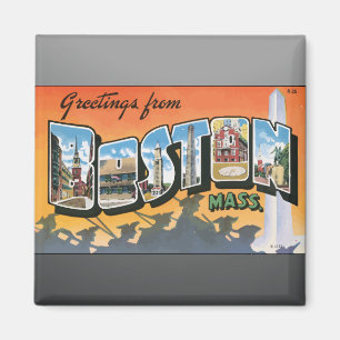 Grüße von Boston-Mass., Vintag Magnet