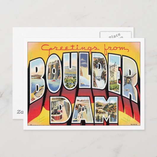 Grüße von Boulder Dam Nevada Postkarte (Vorne/Hinten)