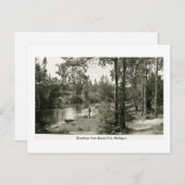 Grüße von Boyne City, MI. Forellenfischerei Postkarte (Vorne/Hinten)