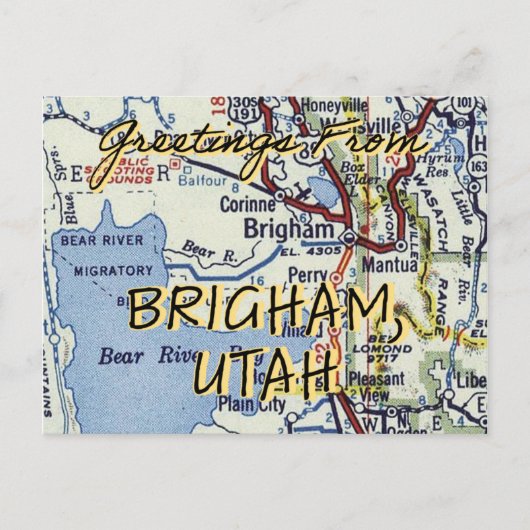 Grüße von Brigham Utah Postkarte (Vorderseite)