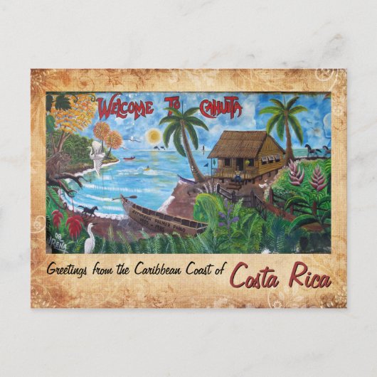 Grüße von Cahuita, Costa Rica Postkarte (Vorderseite)
