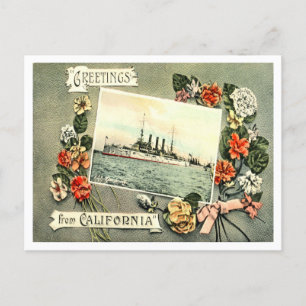 Grüße von California Vintage Travel Postkarte