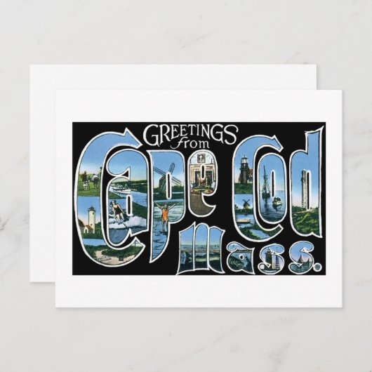 Grüße von Cape Cod, Mass! Postkarte (Vorne/Hinten)