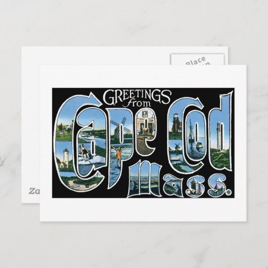 Grüße von Cape Cod Postkarte (Vorne/Hinten)