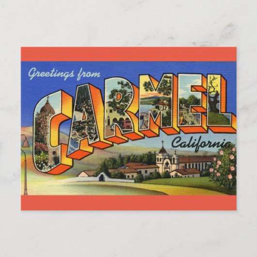 Grüße von Carmel California Postcard Postkarte (Vorderseite)