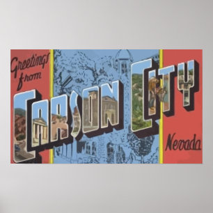 Grüße von Carson City Nevada, Vintag Poster