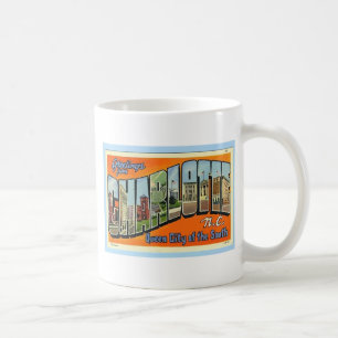 Grüße von Charlotte N.C., Vintag Kaffeetasse