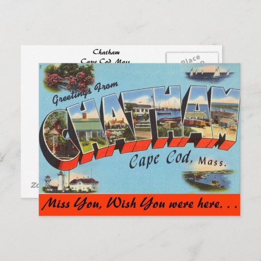 Grüße von Chatham, Cape Cod Postkarte (Vorne/Hinten)