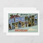 Grüße von Cheboygan Michigan! Postkarte (Vorne/Hinten)