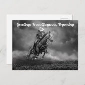 Grüße von Cheyenne Wyoming Rodeo Postcard Postkarte (Vorne/Hinten)