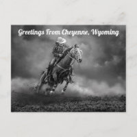 Grüße von Cheyenne Wyoming Rodeo Postcard