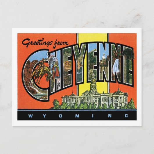 Grüße von Cheyenne Wyoming US City Postkarte (Vorderseite)