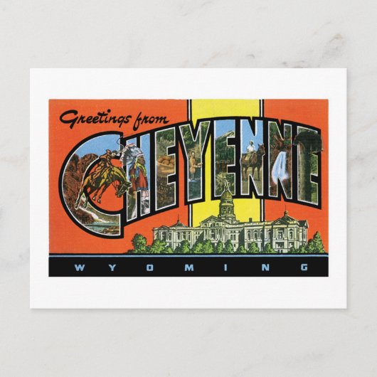 Grüße von Cheyenne, Wyoming! Vintage Postkarte (Vorderseite)