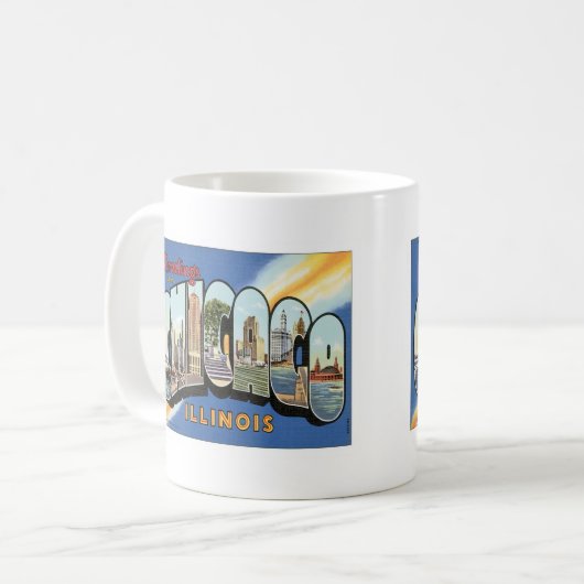 Grüße von Chicago Illinois Kaffeetasse (Vorderseite Links)