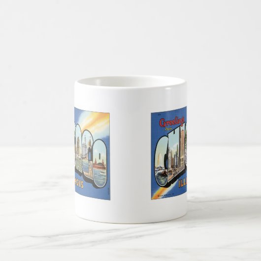 Grüße von Chicago Illinois Kaffeetasse (Mittel)