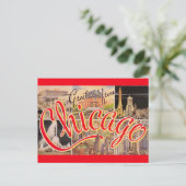 Grüße von Chicago Vintage Postkarte (Stehend Vorderseite)