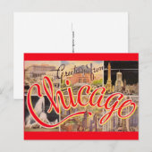 Grüße von Chicago Vintage Postkarte (Vorne/Hinten)