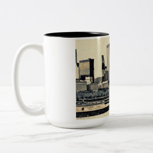 Grüße von Chicago Zweifarbige Tasse (Links)